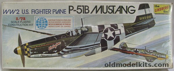 Lindberg 1/72 North American P-51B Mustang, 591 plastic model kit